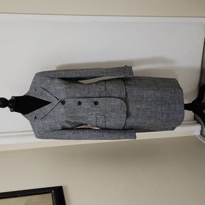 Gray and black women's skirt suit